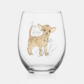 チワワ私は大きな取引の一種である ステムなしワイングラス (正面)