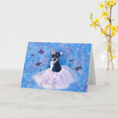 チワワ空白の – ノートカード (黄色い花)