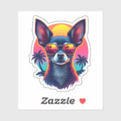 チワワ絵を描抽象芸術の色かわいい犬の警官 シール (シート)