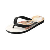 チワワ絵画ズ – かわいいオリジナルドッグアート キッズビーチサンダル (アングル)