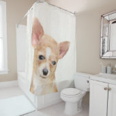 チワワ絵画ズ – かわいいオリジナルドッグアート シャワーカーテン (インサイチュ)