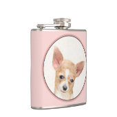 チワワ絵画ズ – かわいいオリジナルドッグアート フラスク (右)