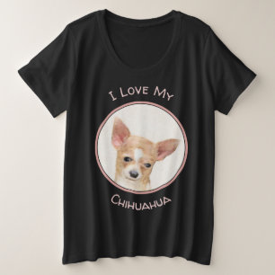 チワワ絵画ズ – かわいいオリジナルドッグアート プラスサイズTシャツ