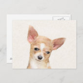 チワワ絵画ズ – かわいいオリジナルドッグアート ポストカード (正面/裏面)