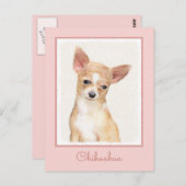 チワワ絵画ズ – かわいいオリジナルドッグアート ポストカード (正面/裏面)