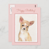 チワワ絵画ズ – かわいいオリジナルドッグアート ポストカード (正面/裏面)