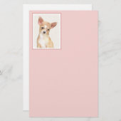 チワワ絵画ズ – かわいいオリジナルドッグアート 便箋 (正面/裏面)