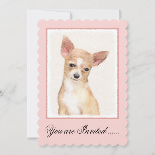 チワワ絵画ズ – かわいいオリジナルドッグアート 招待状 (正面)