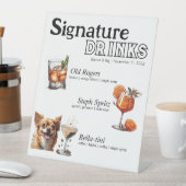 チワワ署名カクテルサイン 台座サイン (インサイチュ)