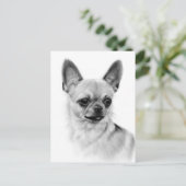 チワワ表現手描絵を描き作品 ポストカード (スタンド正面)