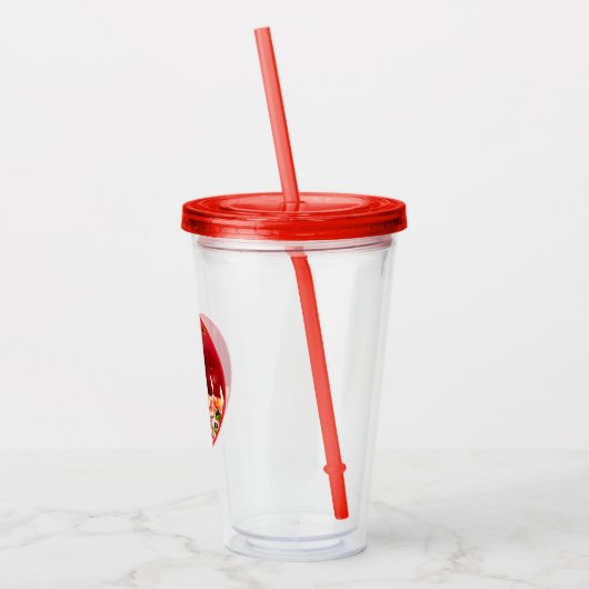 チワワ誕生日ピザパイ アクリルタンブラー (左)