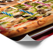 チワワ誕生日ピザパイ ポスター (角)