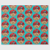 チワワ誕生日ピザパイ ラッピングペーパー (フラット)