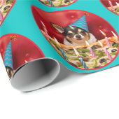 チワワ誕生日ピザパイ ラッピングペーパー (ロールコーナー)