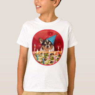 チワワ誕生日ピザパイ Tシャツ