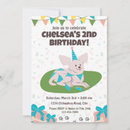 チワワ誕生日招待状 招待状