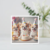 チワワ誕生祝いチワワ 招待状 (スタンド正面)