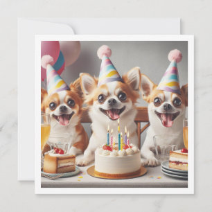 チワワ誕生祝いチワワ 招待状