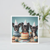 チワワ誕生祝いチワワ 招待状 (スタンド正面)