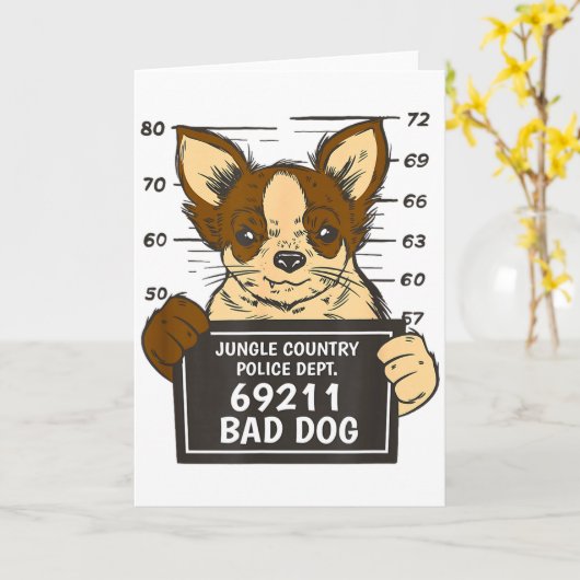 チワワ警察署 カード (黄色い花)