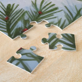 チワワ走アの雪とクリスマスハット ジグソーパズル (側面)