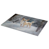 チワワ雪のクリスマスを手放す カッティングボード (角)