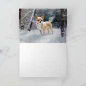 チワワ雪のクリスマスを手放す カード (内部)