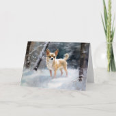 チワワ雪のクリスマスを手放す カード (正面)