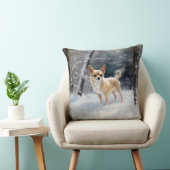 チワワ雪のクリスマスを手放す クッション (椅子)