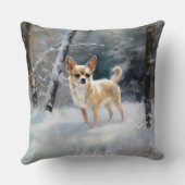 チワワ雪のクリスマスを手放す クッション (裏面)