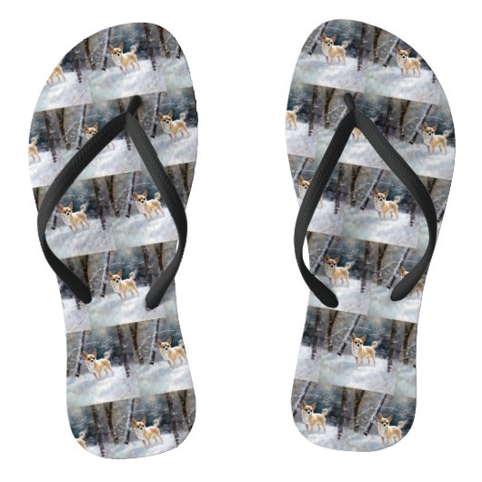 チワワ雪のクリスマスを手放す ビーチサンダル (ソール)