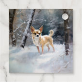 チワワ雪のクリスマスを手放す フェイバータグ (裏面)