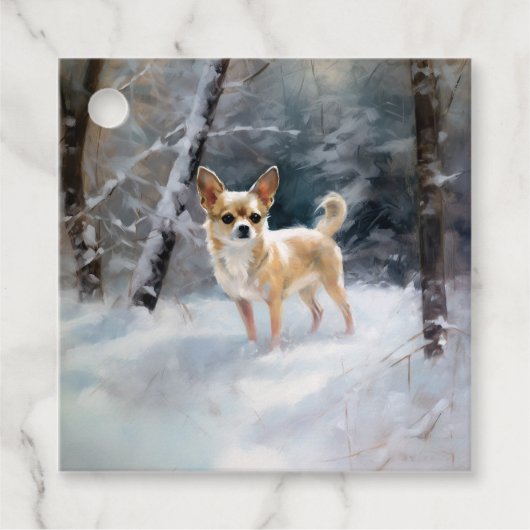 チワワ雪のクリスマスを手放す フェイバータグ (正面)