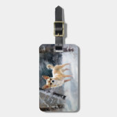 チワワ雪のクリスマスを手放す ラゲッジタグ (正面縦)