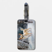 チワワ雪のクリスマスを手放す ラゲッジタグ (裏面縦)