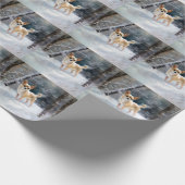 チワワ雪のクリスマスを手放す ラッピングペーパー (角)