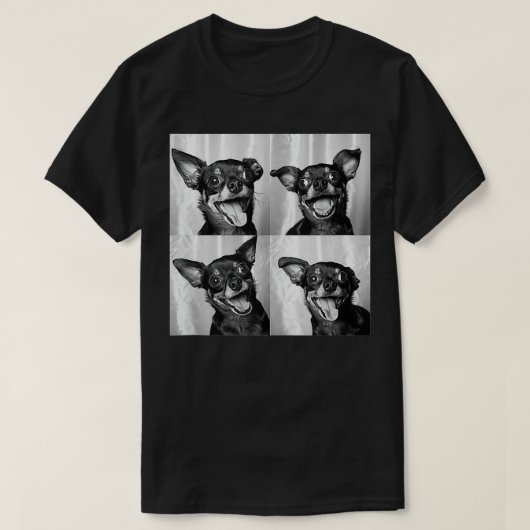 チワワ顔ポートレートおもしろい犬フォトブースチフー Tシャツ (デザイン正面)