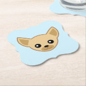 チワワ顔 ペーパーコースター (アングル)