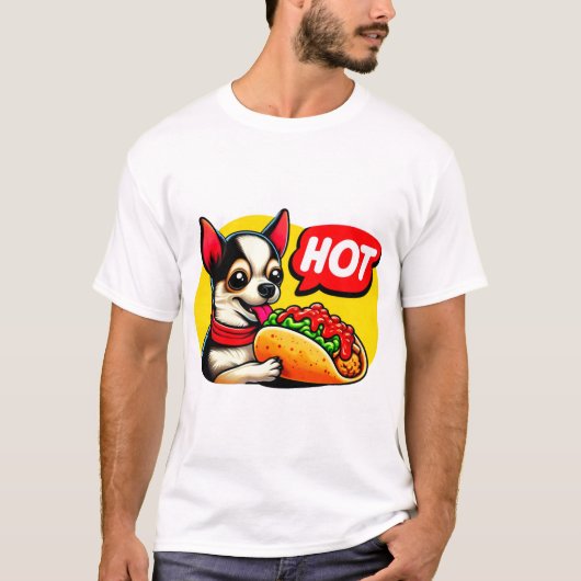 チワワ食べ物アズブリト9 Tシャツ (正面)
