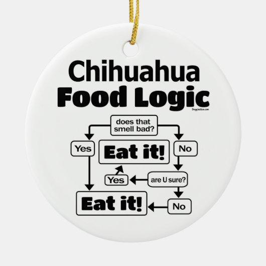 チワワ食品論理 セラミックオーナメント (正面)