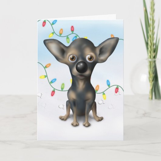 チワワ2クリスマス シーズンカード (正面)