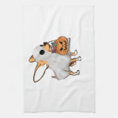 チワワ おばけ かぼちゃ ハロウィン Tシャツ キッチンタオル (縦)