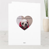 チワワ かわいい ワフフ バレンタイン ハート フォト カード (裏面)