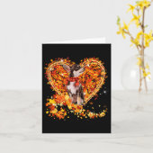 チワワ こんにちは 紅葉 ハート 秋 感謝祭 カード (黄色い花)