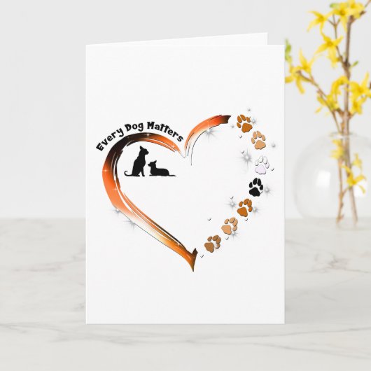 チワワ すべての犬は大切  ハート ドッグ パaws カード (黄色い花)