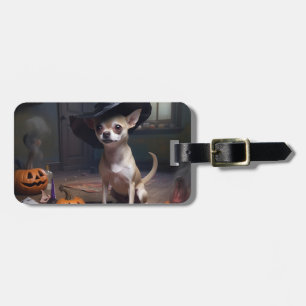 チワワ カボチャ ハロウィン おばけ ラゲッジタグ