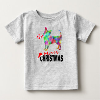 チワワ&キャンディーケーンメリークリスマストドラーティー ベビーTシャツ