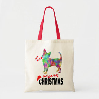 チワワ & キャンディー ケーン メリー クリスマス トート バッグ