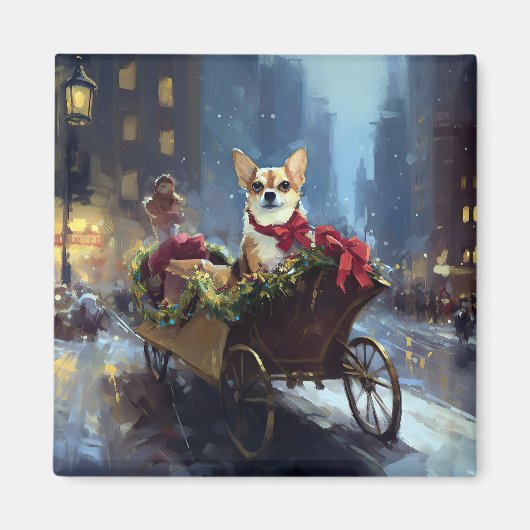 チワワ クリスマス マグネット (正面)