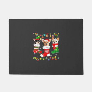 チワワ クリスマス ライト Xmas 犬 クラシックTシャツ ドアマット